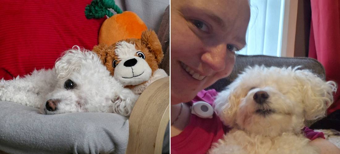 Poppy at home with Laura